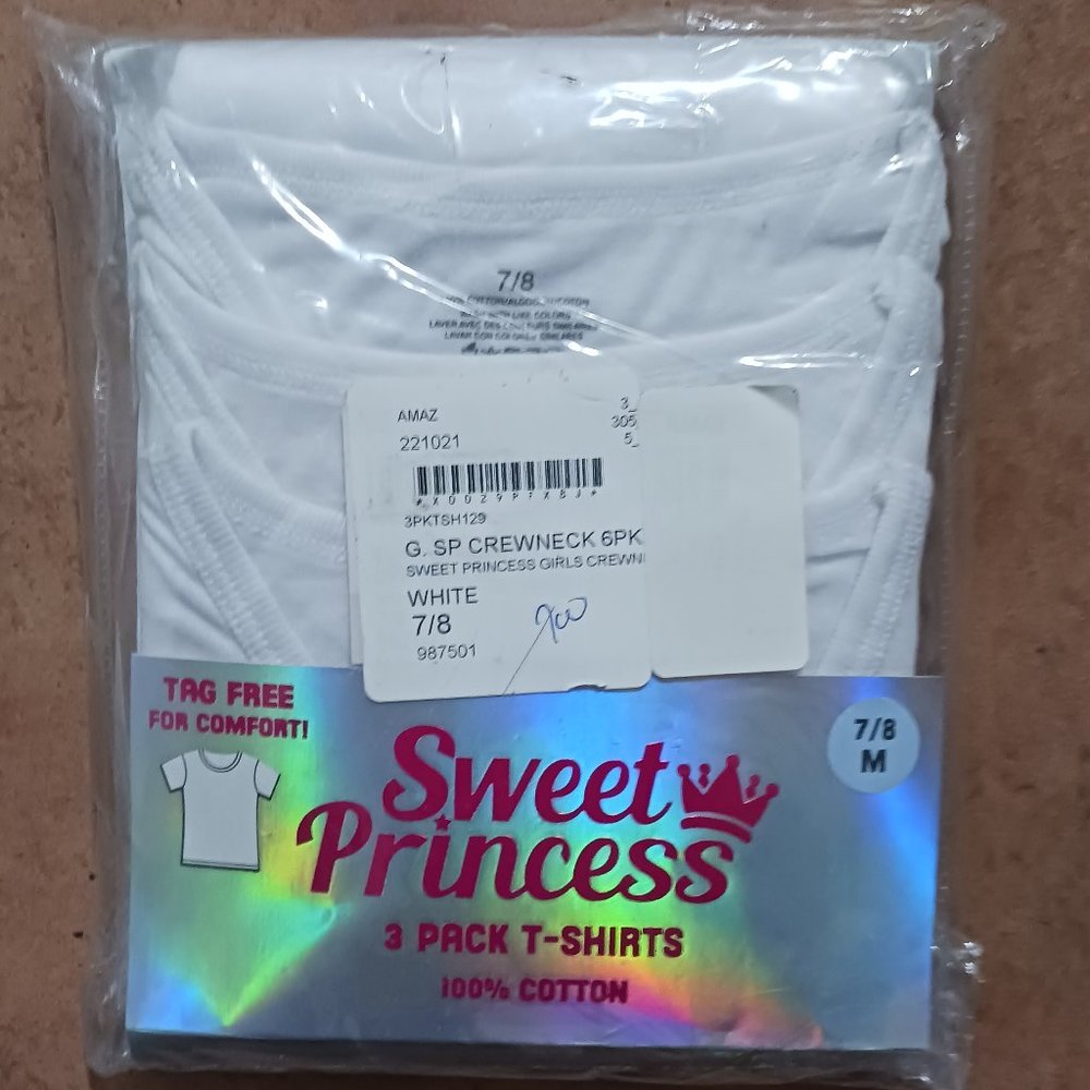 Brand new Lil girl white tees "sweet princess " brand